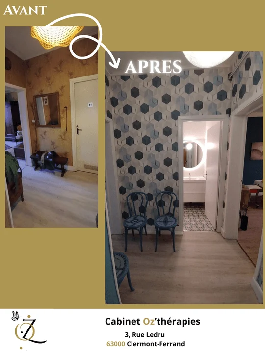 5 1 1 - oztherapies.fr Cabinet Ozthérapies
3 Rue Ledru
63000 Clermont-Ferrand
Cédric Audebert Thérapeute Manuel
Christelle Portas Infirmière & Thérapeute holistique
Méthode Poyet, Fasciathérapie, Magnétisme, Energétique
#Oztherapies